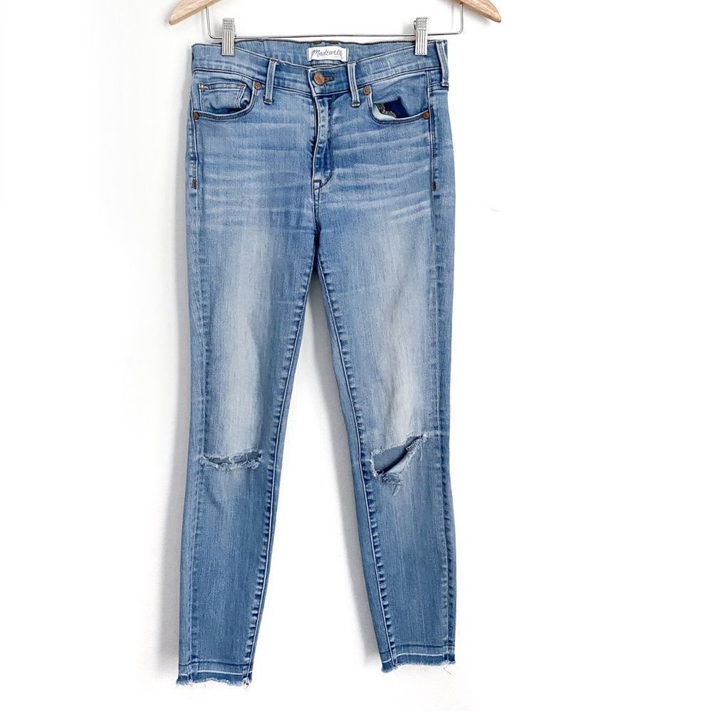 Madewell High Riser Skinny Jeans Torn Knee 27